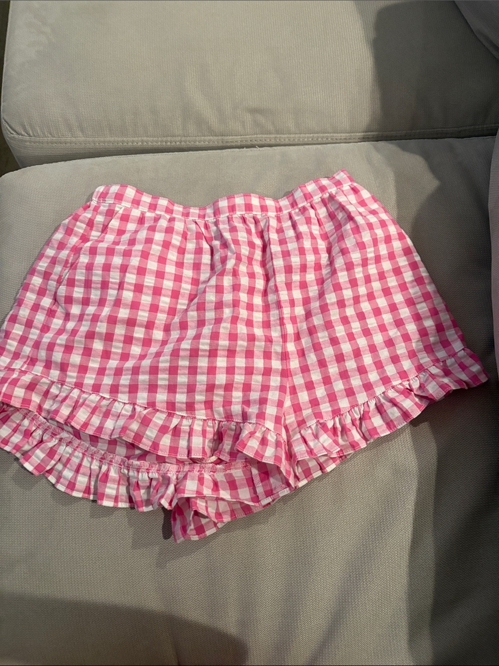 bp. Pink and White Gingham Ruffle Skirt